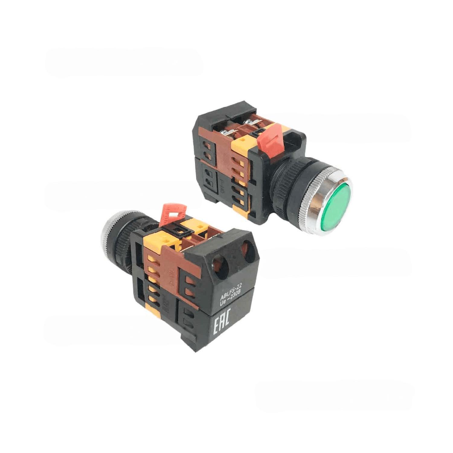 Кнопка "ПУСК" ABLFS-22 с подсветкой, зеленая ПМ