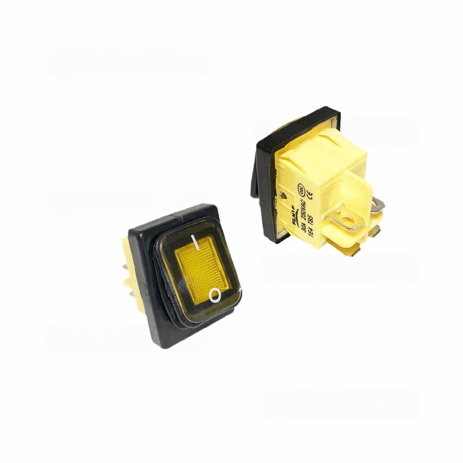 Переключатель желтый ШКВЗ, 2 позиционный,250В/30А