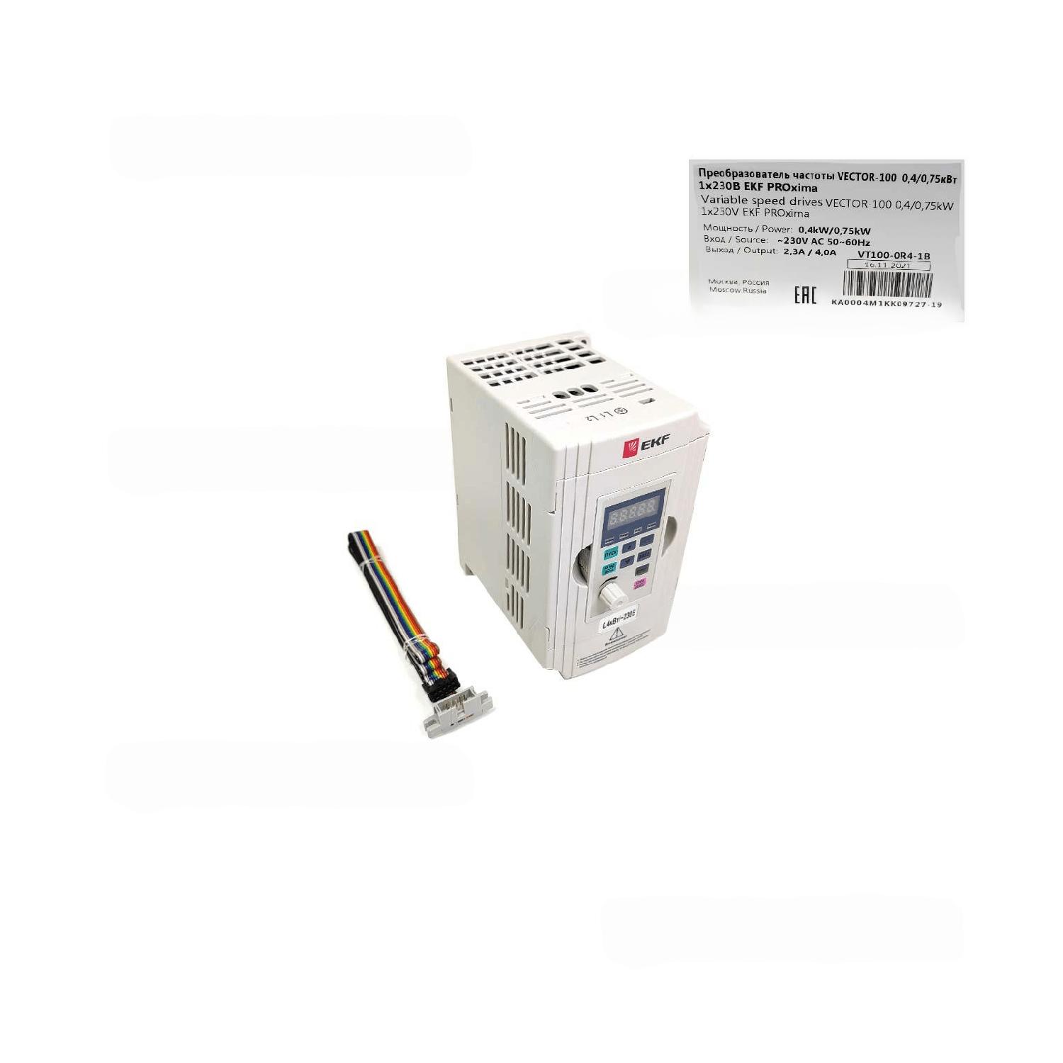 Преобразователь частотный VT100-0R4-1B (0,4/0,75кВт, 230В) EKF PROxima 12000031807