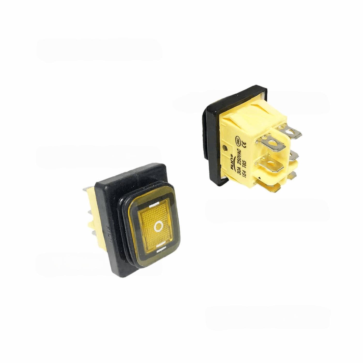 Переключатель желтый ШКВЗ, 3 позиционный,250В/30А