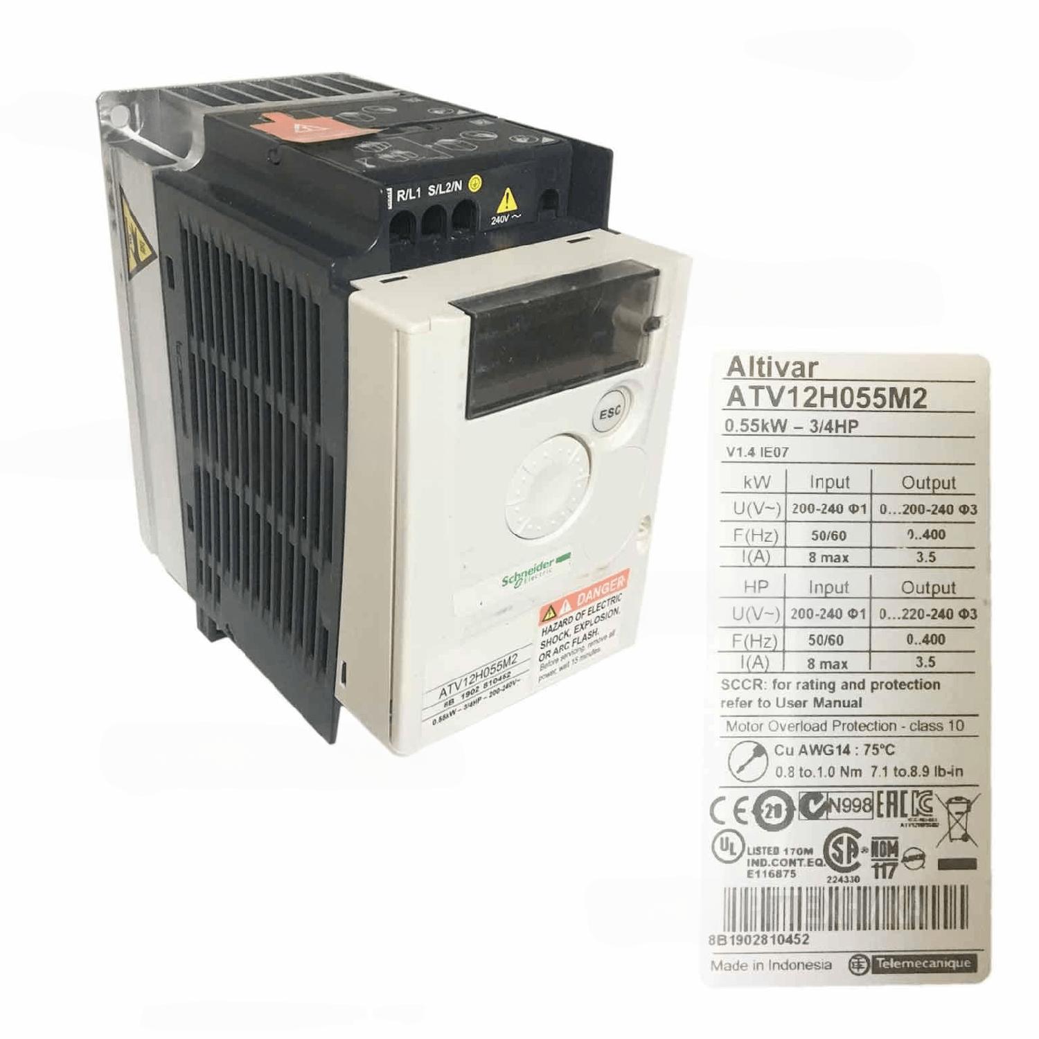 Частотный преобразователь Schneider ATV 12 0,55кВт 240 в 1ф (10113110/030519/0061276) 120000061312